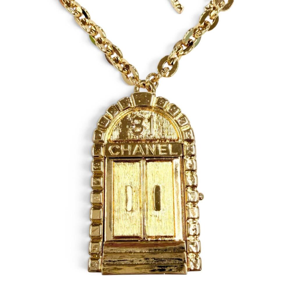 CHANEL Gold Logo Necklace